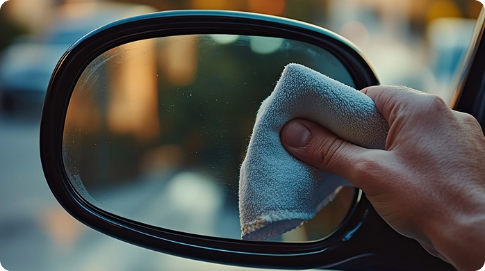 6. Clean and adjust your exterior mirrors